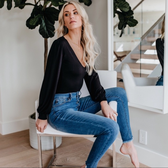 🇺🇸 SALE 🇺🇸 Penelope Billowed Bodysuit-Black - Picture 6 of 8